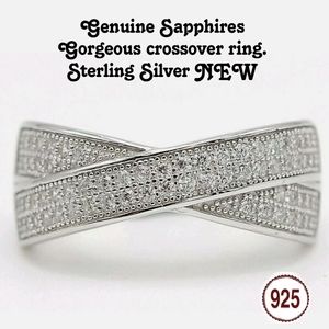 Sale Breathtaking genuine white sapphire ring. Handmade. sterling silver